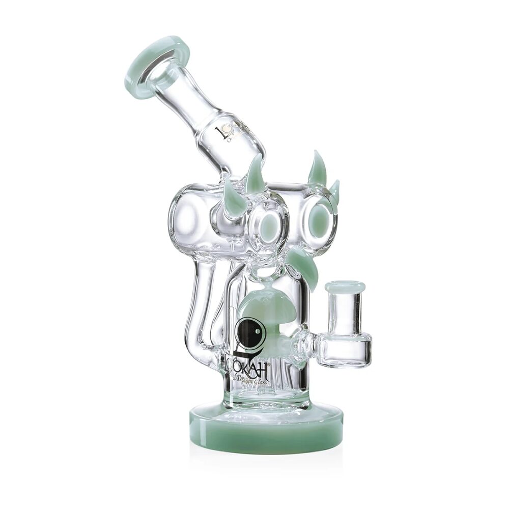 Lookah (Dab Rig) 10” Recycler Percolator Fantasy Bird Water Pipe (WPC1009) - Green