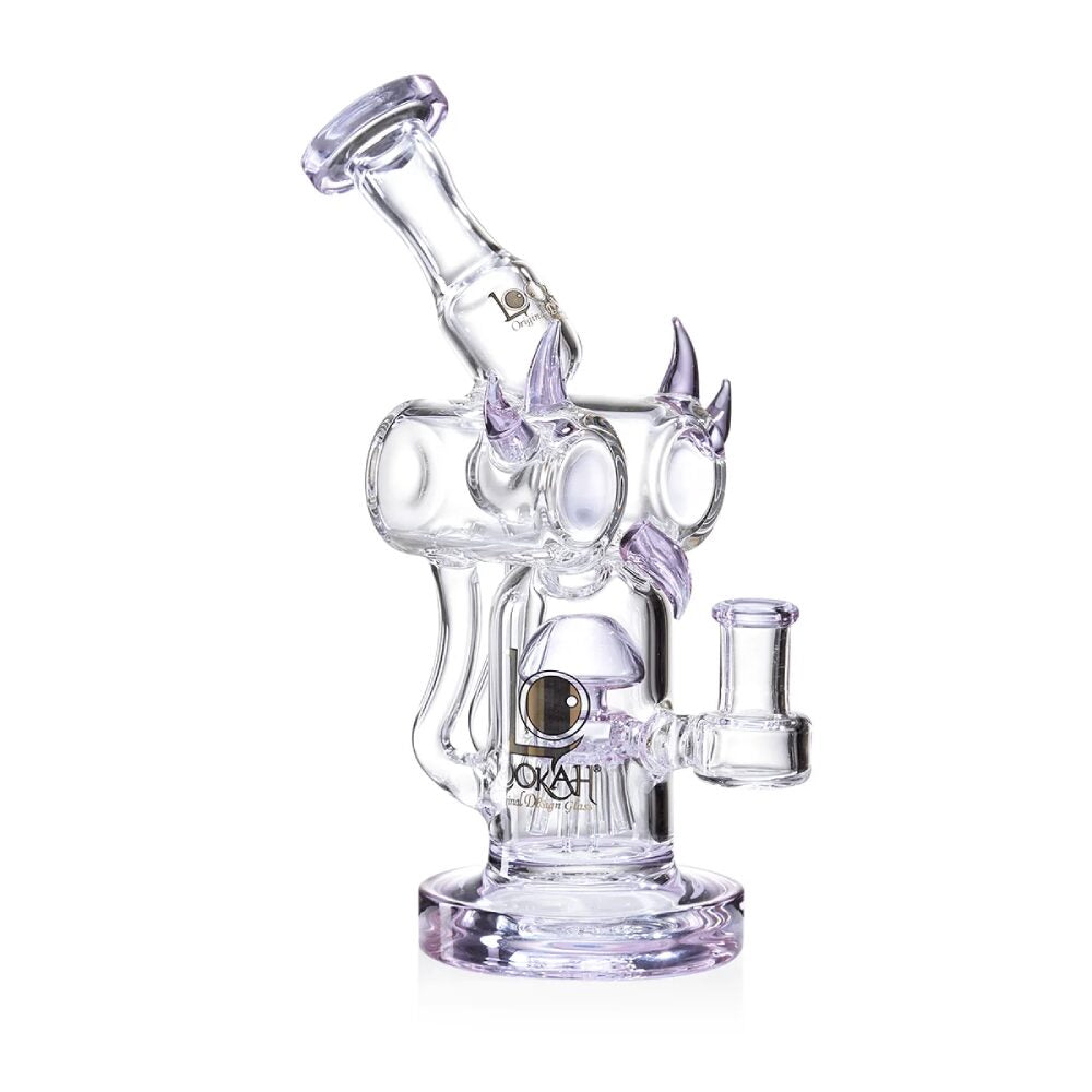 Lookah (Dab Rig) 10” Recycler Percolator Fantasy Bird Water Pipe (WPC1009) - Purple