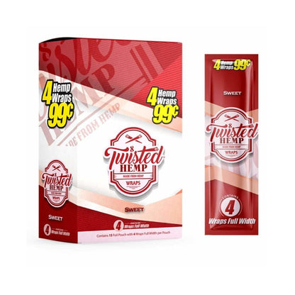 Twisted Hemp Wraps - 15 Foil Pouch 4 Wraps - Sweet