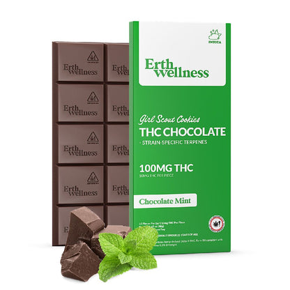 ERTH (D9 THC)(Chocolate)(100mg 1ct Bar) - Girl Scout Cookies with packaging