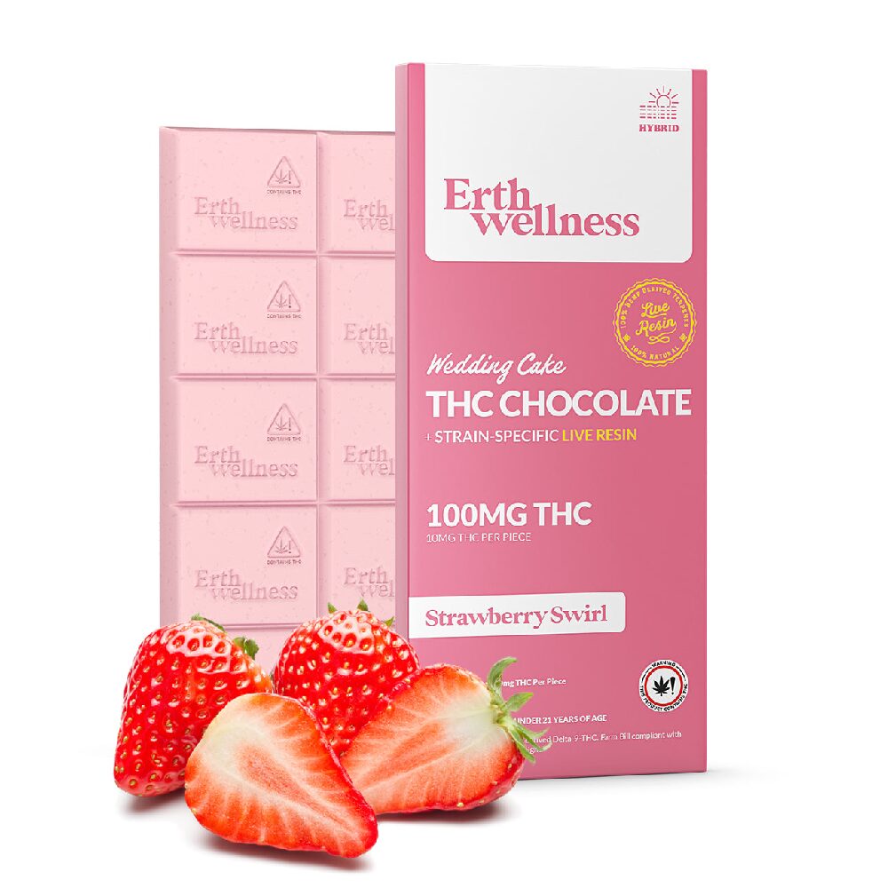 ERTH (D9 THC)(Chocolate)(100mg 1ct Bar) - Wedding Cake with packaging
