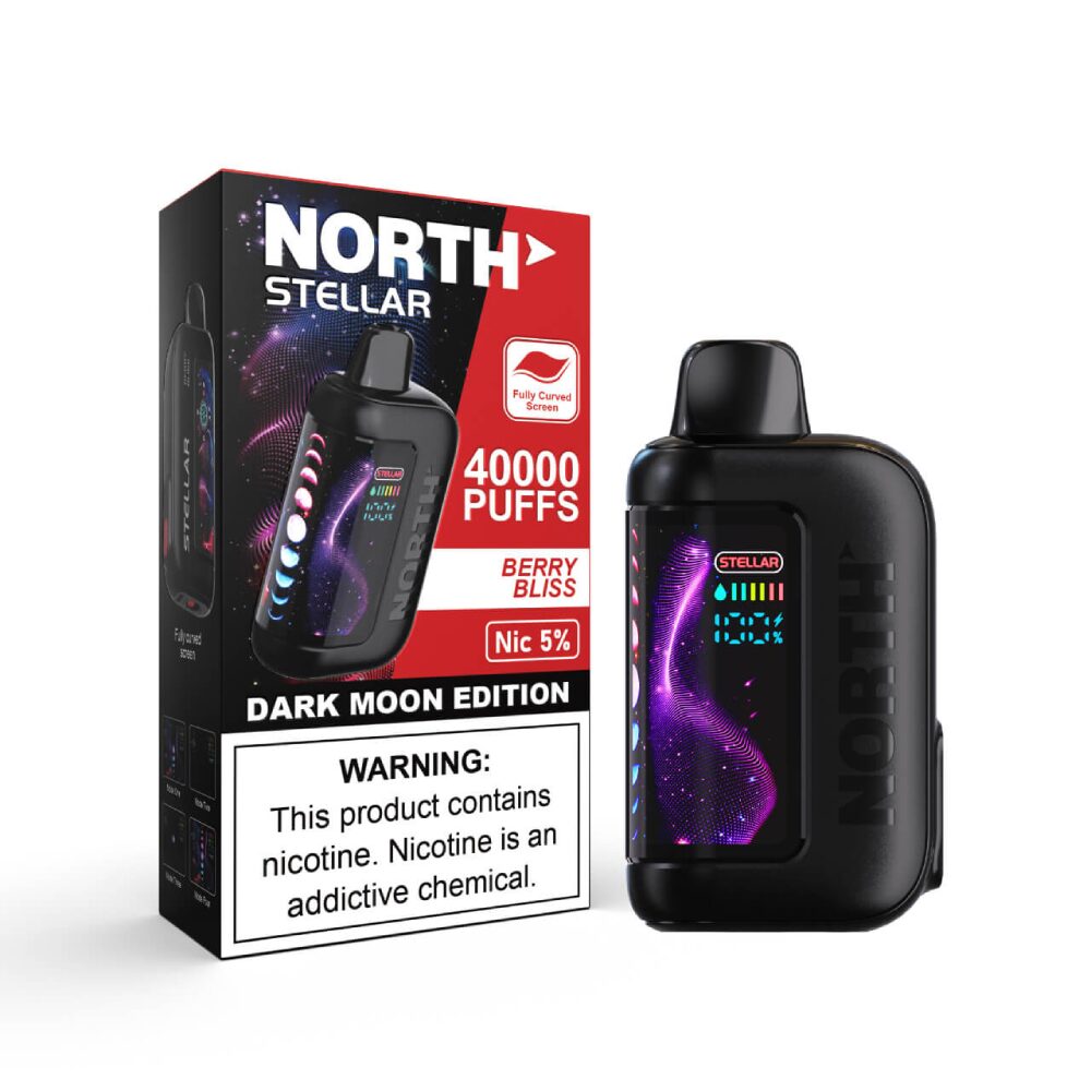 North Stellar (Dispo) | (40000Puff) |(20mL) | 50mg | Dark Moon Edition | Berry Bliss with packaging