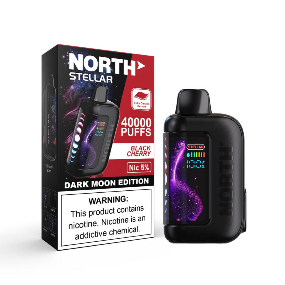 North Stellar (Dispo) | (40000Puff) |(20mL) | 50mg | Dark Moon Edition | Cherry Black with packaging
