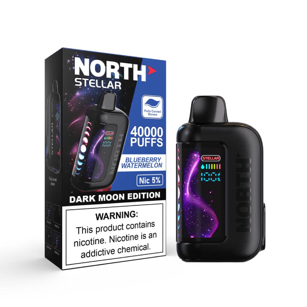 North Stellar (Dispo) | (40000Puff) |(20mL) | 50mg | Dark Moon Edition | Blueberry Watermelon with packaging