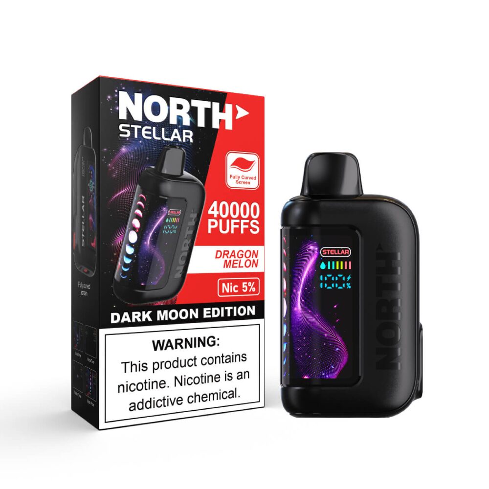 North Stellar (Dispo) | (40000Puff) |(20mL) | 50mg | Dark Moon Edition | Dragon Melon with packaging