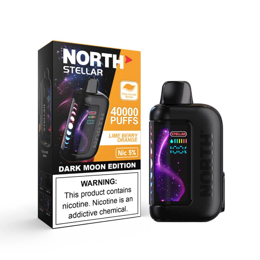 North Stellar (Dispo) | (40000Puff) |(20mL) | 50mg | Dark Moon Edition | Lime Berry Orange with packaging