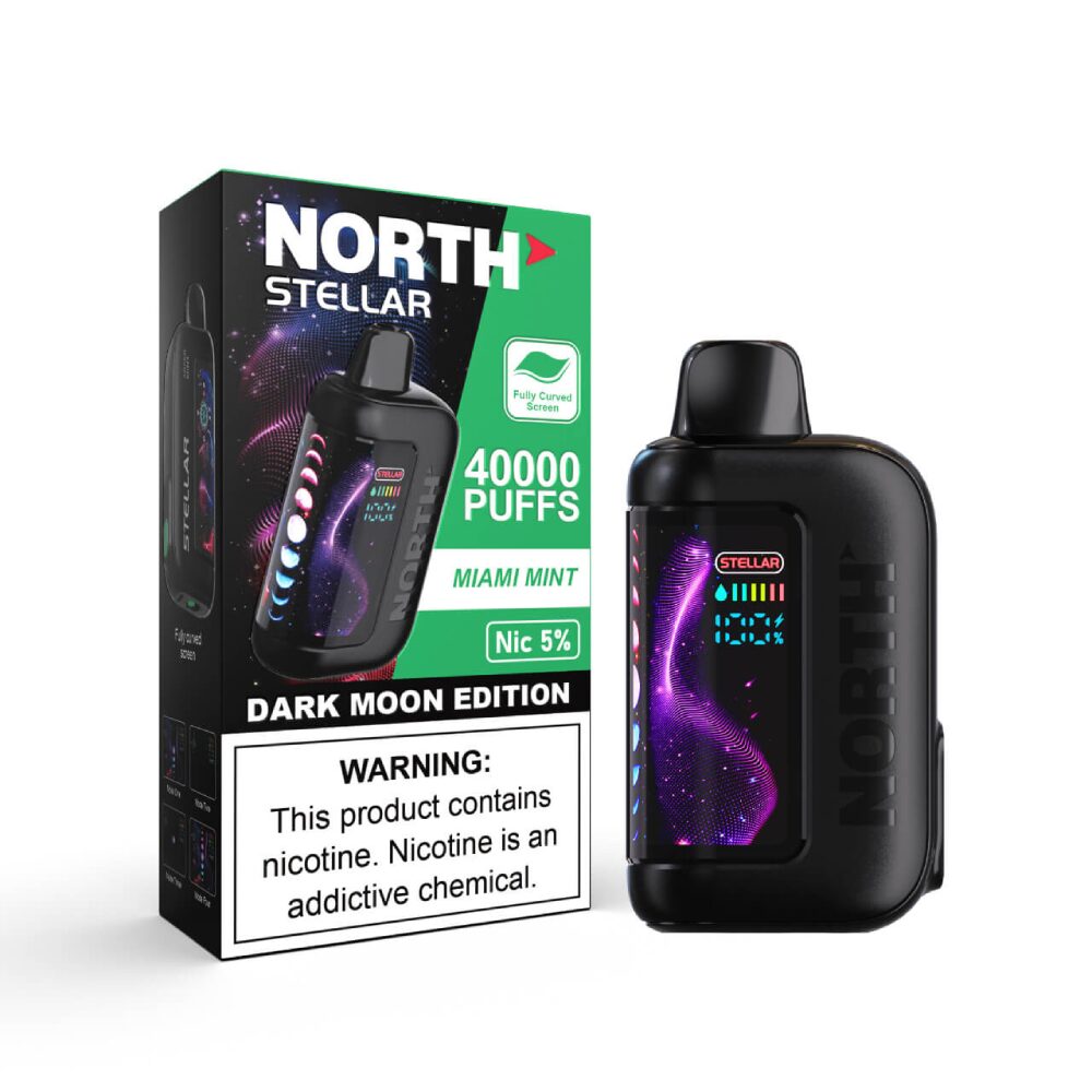 North Stellar (Dispo) | (40000Puff) |(20mL) | 50mg | Dark Moon Edition | Miami Mint with packaging