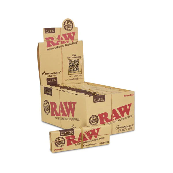 Raw* (DSPLY 24pc)(Wraps)(50-Pack) Rolling Papers