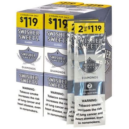 Swisher Sweets (DSPLY 15pc)(Cigar)(2-Pack) Classic - Diamonds (SAS) with packaging