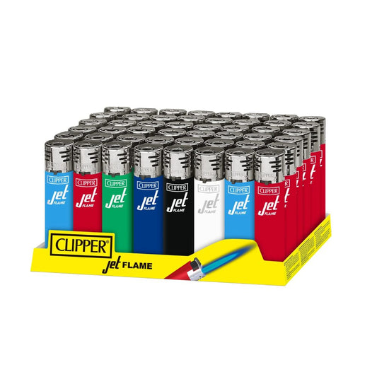 Clipper (DSPLY 48pc)(Lighter) CMKJ11 Jet Flame - Solid Assorted Colors (SAS)