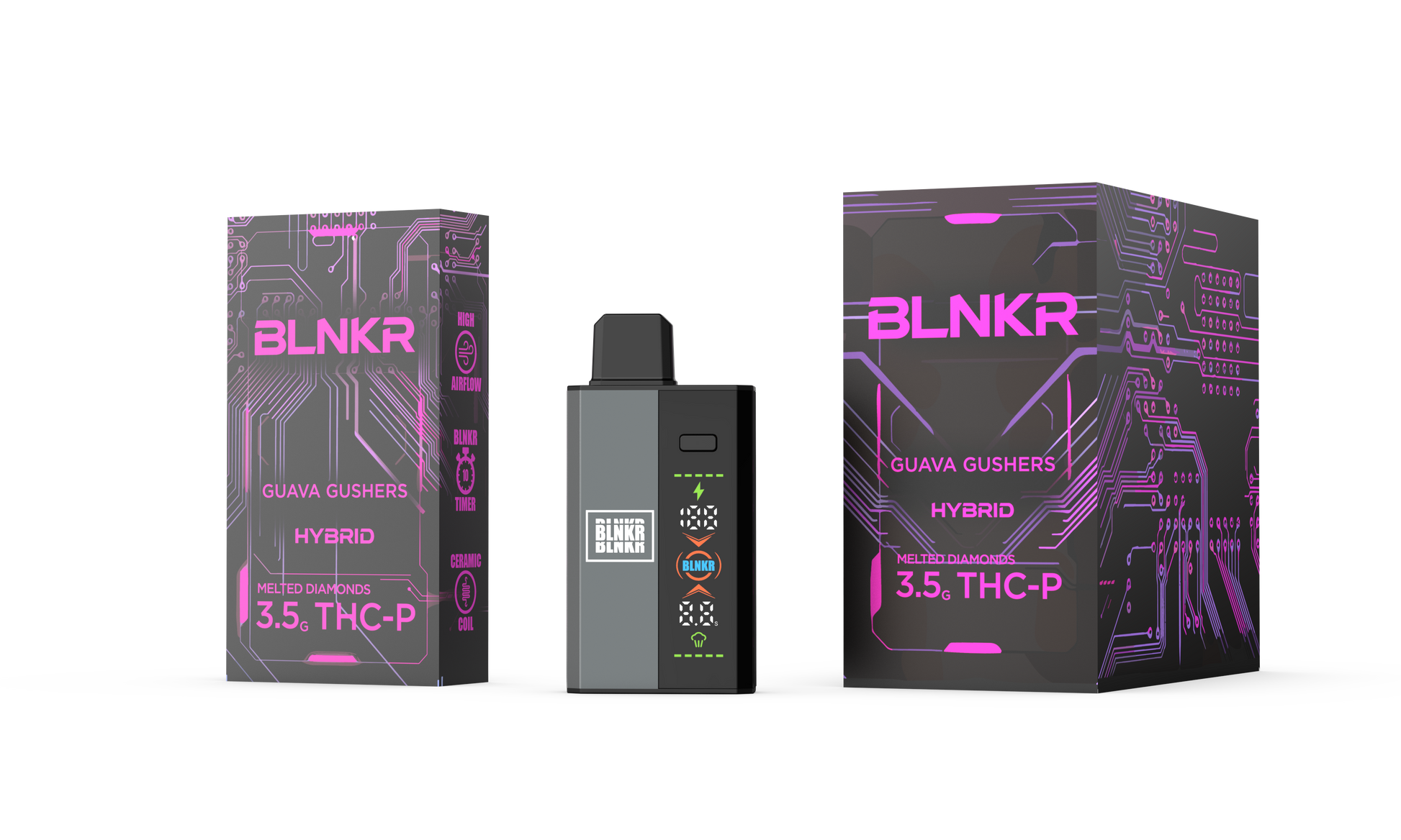 BLNKR (DispoDelta)(3.5g) Melted Diamonds THC-P - Guava Gushers (Hybrid) with packaging