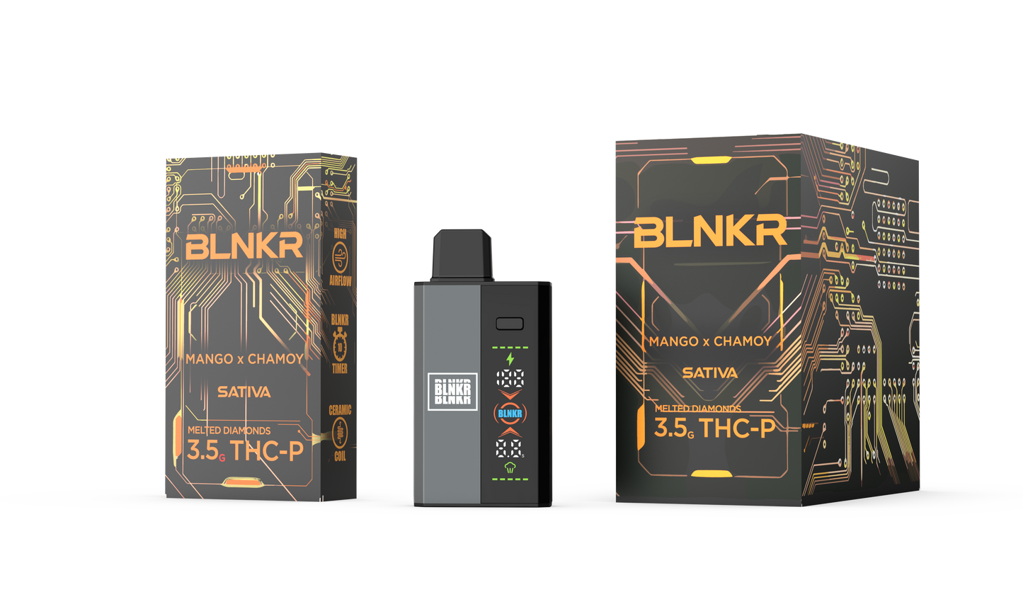 BLNKR (DispoDelta)(3.5g) Melted Diamonds THC-P - Mango X Chamoy  (Sativa) with packaging