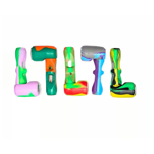 Non branded (Hand Pipe)(5-Pack) SHP23 Silicone Hand Pipe - Assorted Colors (SAS)