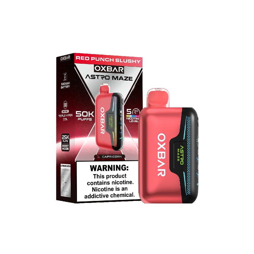Oxbar Astro Maze (Dispo)(50000Puff)(14mL) - Red Punch Slushy with packaging