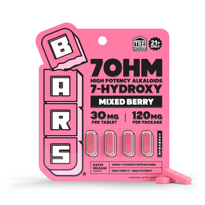 BARS x TreHouse 7OHM (Kratom)(30mg 4ct Tablet) 7 Hydroxy - Mixed Berry