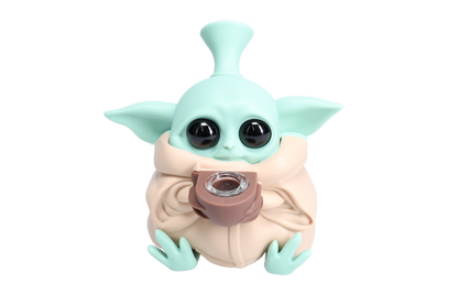 Non branded (Hand Pipe)(1-Pack) SHP12 Baby Yoda Silicone Hand Pipe - Brown