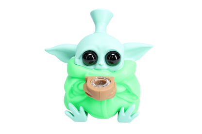 Non branded (Hand Pipe)(1-Pack) SHP12 Baby Yoda Silicone Hand Pipe - Green