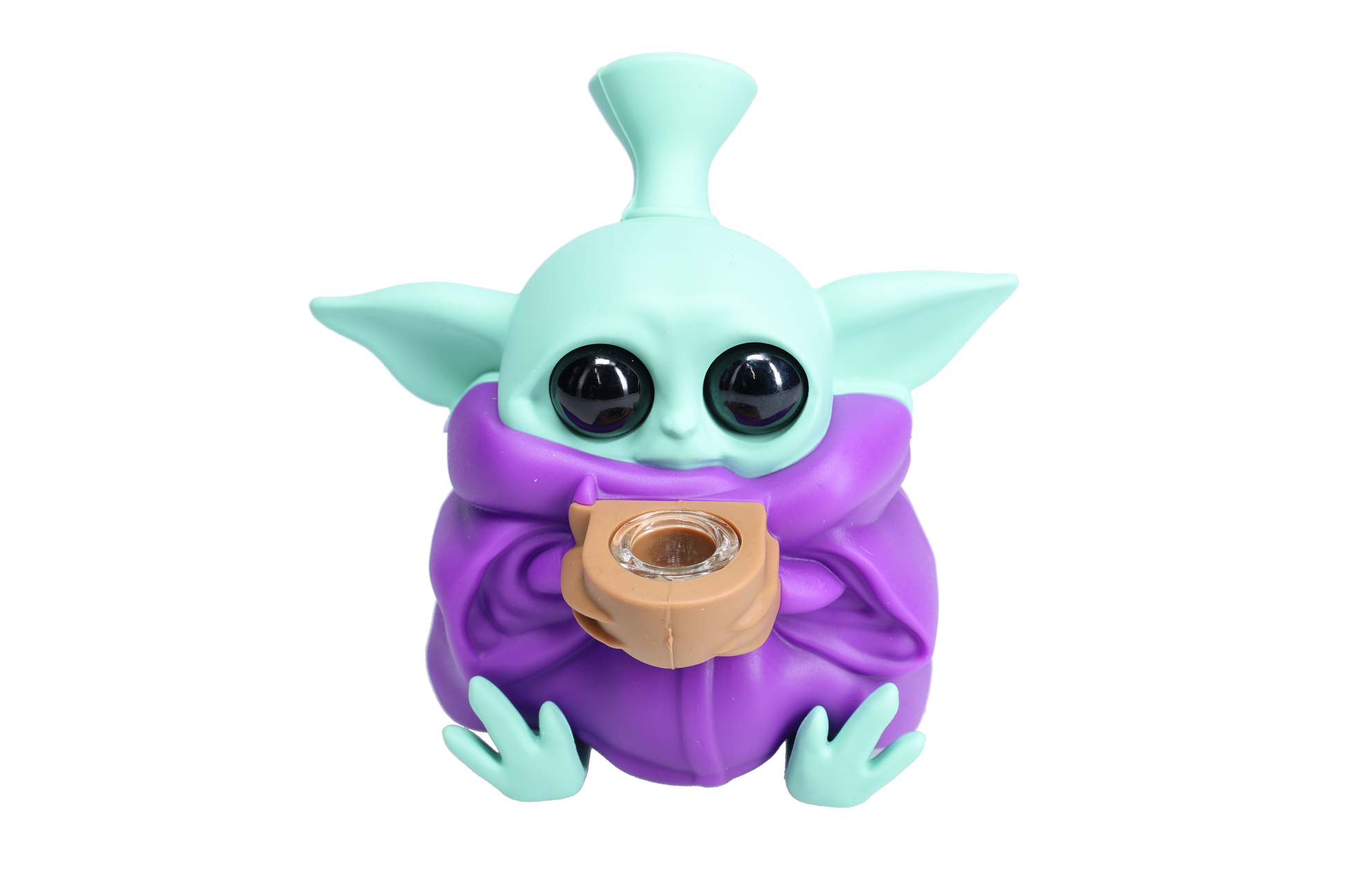 Non branded (Hand Pipe)(1-Pack) SHP12 Baby Yoda Silicone Hand Pipe - Purple