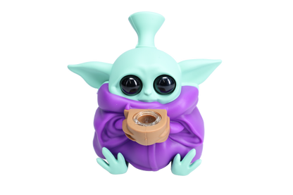 Non branded (Hand Pipe)(1-Pack) SHP12 Baby Yoda Silicone Hand Pipe - Purple