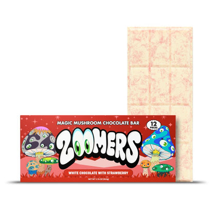 Zoomers (Shroom)(Chocolate)(1ct Bar)- White Chocolate with Strawberry