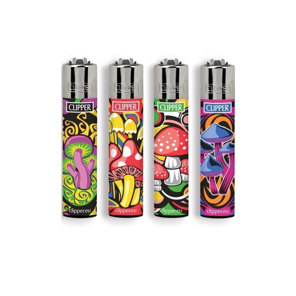Clipper – DSPLY 48pc- Lighter CP11R Reusable Classic Large - Mushrooms 4/4 (SAS)
