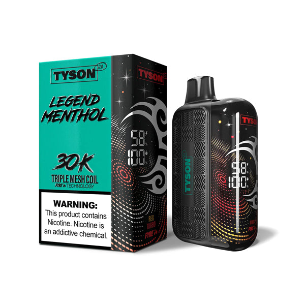 Tyson 2.0 Legend Disposable 30k Puffs 50mg (16mL) - Menthol Green