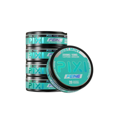 PIXI Feine (DSPLY 5pc)(Energy Pouch)(20ct Can) 200mg Caffeine | 10mg Feine Blend - Just Mint