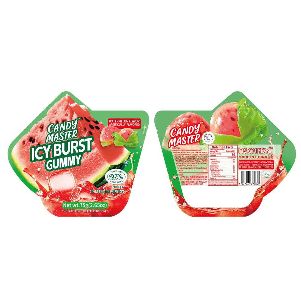 Candy Master Icy Burst (Gummy Candy) Watermelon with packaging