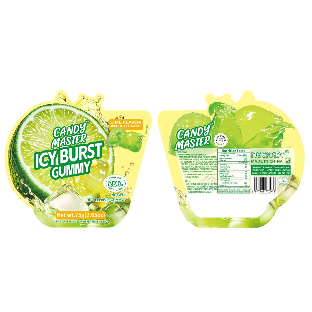 Candy Master Icy Burst (Gummy Candy) Lime with packaging