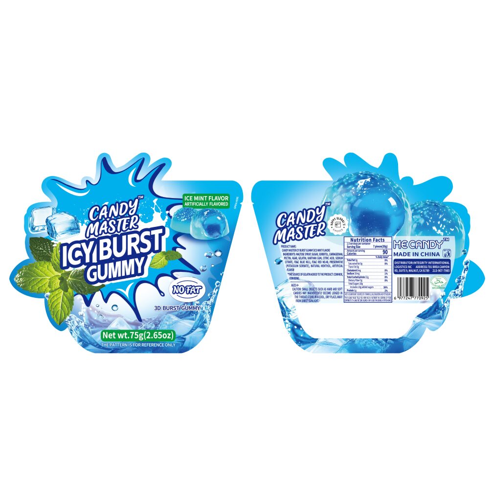Candy Master Icy Burst (Gummy Candy) Ice mint with packaging