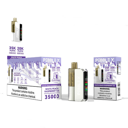 Pebble X Disposable + Power Dock - White Peach Raspberry Ice