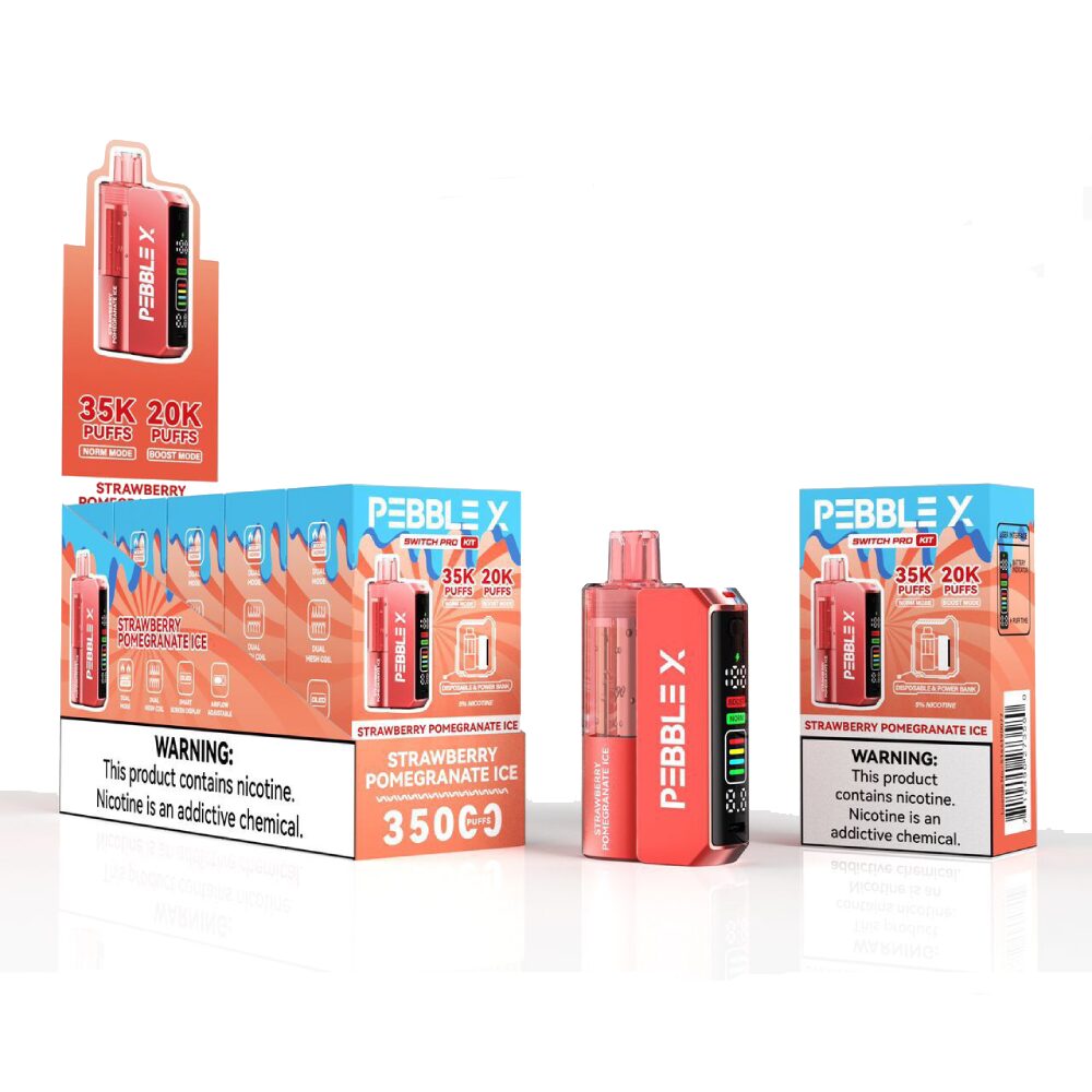 Pebble X Disposable + Power Dock - Strawberry Pomegranate Ice