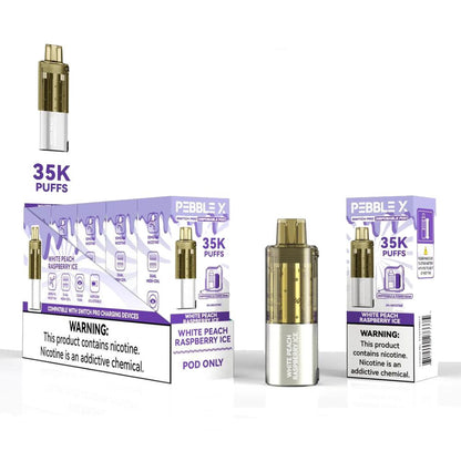 Pebble X Disposable Pod - White Peach Raspberry Ice