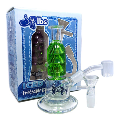 Dogg Lbs (Water Pipe) 5.5" Iced Out Freezeable Water Pipe with 14mm Banger & Bowl - Green