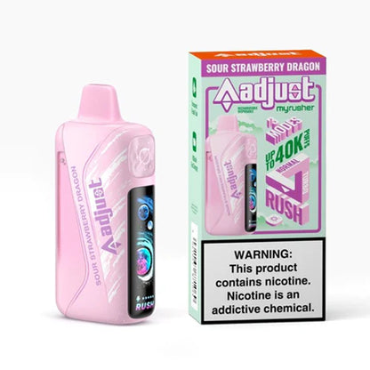 Adjust-My Disposable 40000 Puff 20mL 50mg • MOQ 5 - Rusher Sour Strawberry Dragon