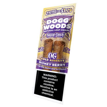 Dogg Woods (DSPLY 15pc)(Cigar)(2-Pack) OG Gold Reserve - Honey Berry (SAS)