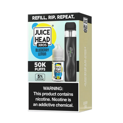 Vaporesso XROS 4 Mini Pod System + Juice Head 30mL (Collab Bundle) - Color: Black - Flavor: Blueberry Lemon