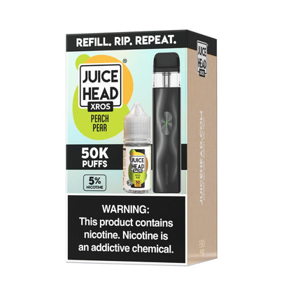 Vaporesso XROS 4 Mini Pod System + Juice Head 30mL (Collab Bundle) - Color: Black - Flavor: Peach Pear
