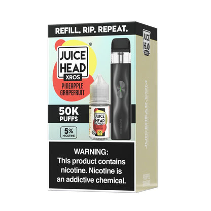 Vaporesso XROS 4 Mini Pod System + Juice Head 30mL (Collab Bundle) - Color: Black - Flavor: Pineapple Grapefruit