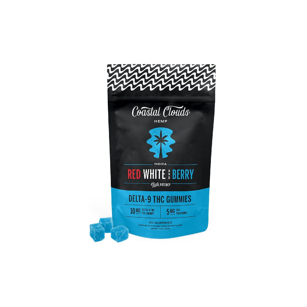 Coastal Clouds (Delta)(Gummies)(20ct Pouch) D9 - Red White and Berry
