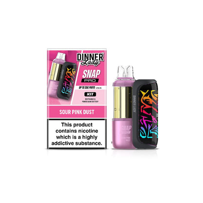 Dinner Lady Snap Pro (Dispo KIT)(35000Puff)(16mL) Dispo + Power Dock - Sour Pink Dust