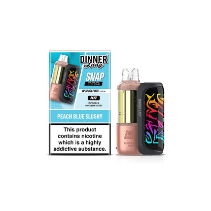 Dinner Lady Snap Pro (Dispo KIT)(35000Puff)(16mL) Dispo + Power Dock - Peach Blue Slushy