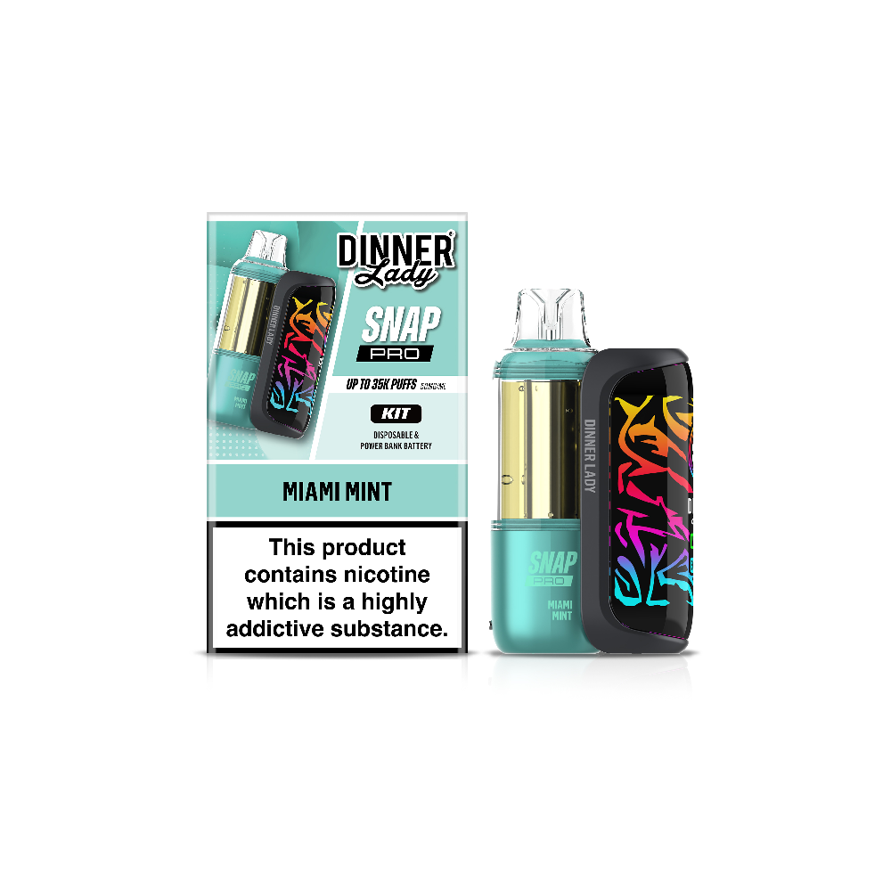 Dinner Lady Snap Pro (Dispo KIT)(35000Puff)(16mL) Dispo + Power Dock - Miami Mint