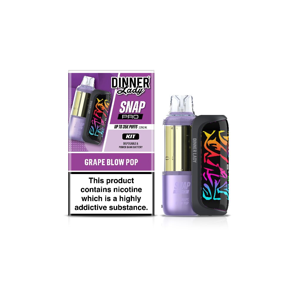 Dinner Lady Snap Pro (Dispo KIT)(35000Puff)(16mL) Dispo + Power Dock - Grape Blow Pop
