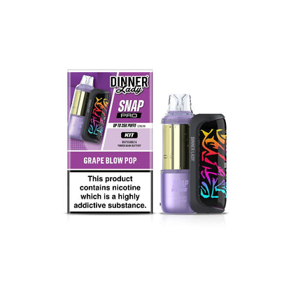 Dinner Lady Snap Pro (Dispo KIT)(35000Puff)(16mL) Dispo + Power Dock - Grape Blow Pop