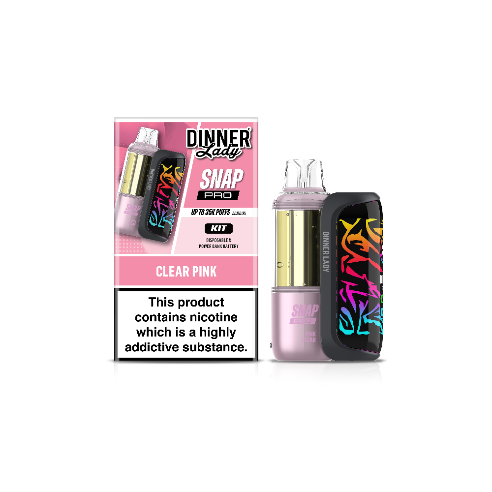 Dinner Lady Snap Pro (Dispo KIT)(35000Puff)(16mL) Dispo + Power Dock - Clear