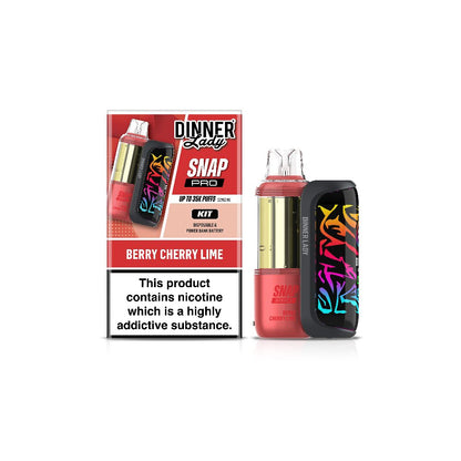 Dinner Lady Snap Pro (Dispo KIT)(35000Puff)(16mL) Dispo + Power Dock - Berry Cherry Lime