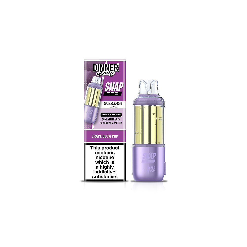 Dinner Lady Snap Pro (Dispo only)(35000Puff)(16mL) Dispo POD - Grape Blow Pop