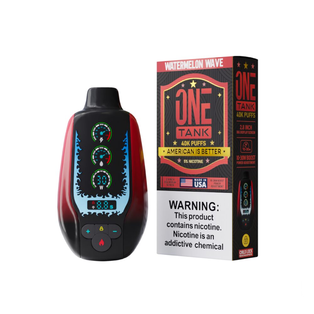 One Tank (Dispo)(40000Puff)(22mL) - Watermelon Wave (Watermelon Twist)