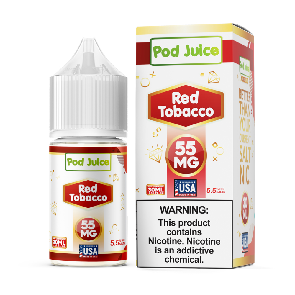 Pod Juice TFN Salt Series E-Liquid 30mL (Salt Nic) | 55mg - Red Tobacco